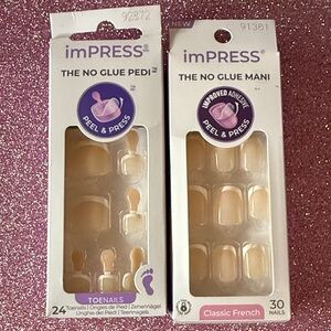 imPRESS French Style No Glue Nail Set and Toe Nail Set - Classic French